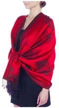 Sakkas Two Tone Rose Pashmina Scarf / Stole / Wrap#color_Red/Black
