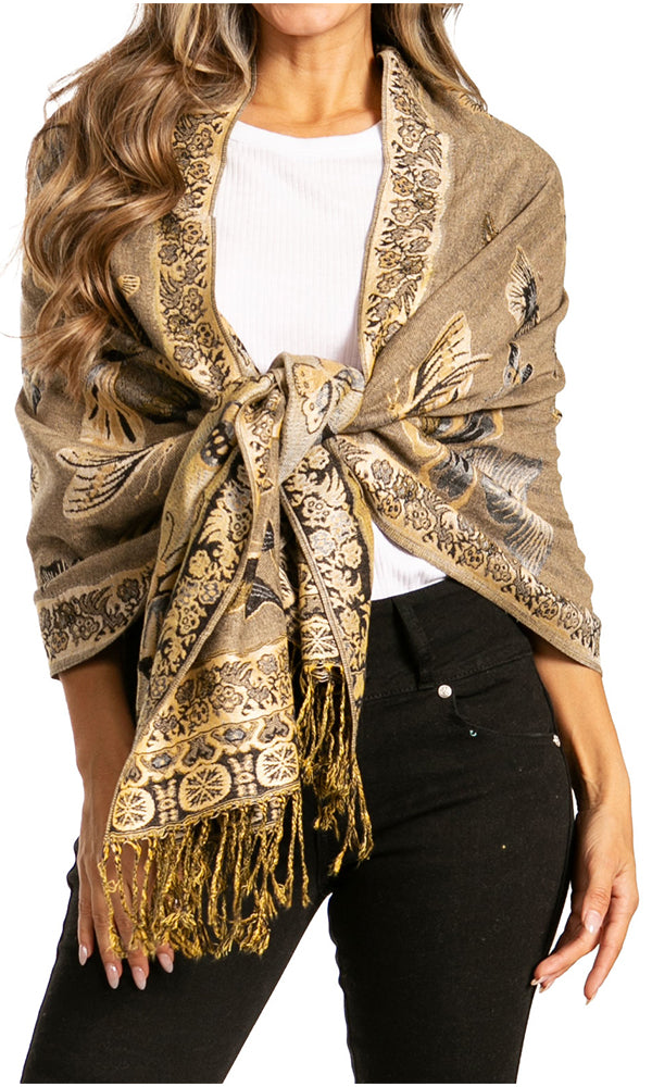 Sakkas Liua Long Wide Woven Patterned Design Multi Colored