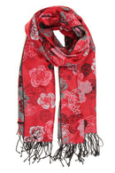 Sakkas Ontario double layer floral Pashmina/ Shawl/ Wrap/ Stole with fringe