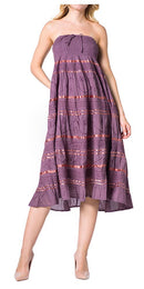 Sakkas Lace and Ribbon Peasant Boho Skirt