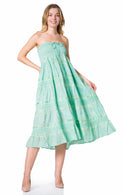 Sakkas Lace and Ribbon Peasant Boho Skirt