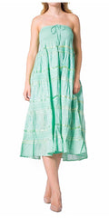 Sakkas Lace and Ribbon Peasant Boho Skirt#color_A-Teal