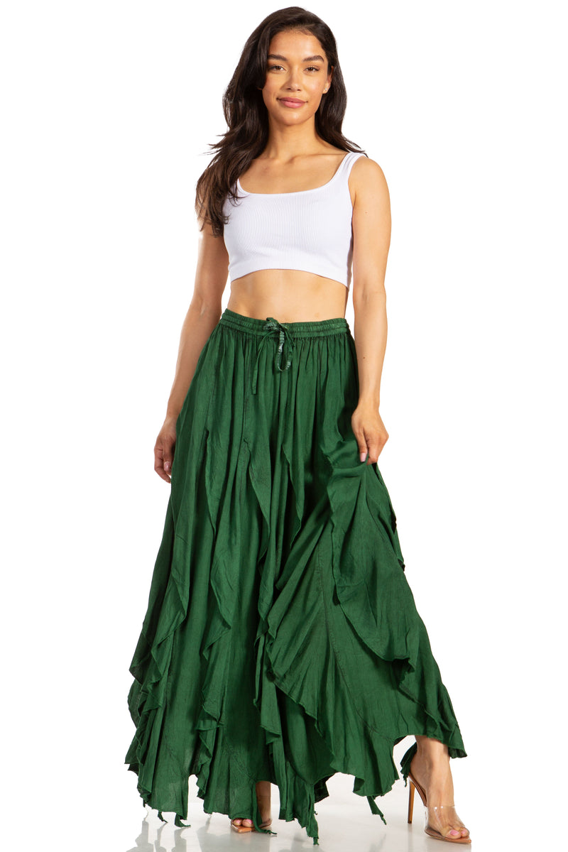 Sakkas Nova Womens Bohemian Stonewashed Rayon Asymmetrical