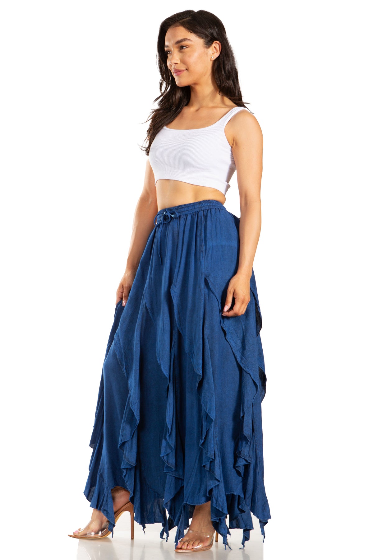 ★ENFOLD SQUARE PEPLUM SKIRT NAVY 36（S） ☆ENFOLD SQUARE PEPLUM SKIRT NAVY 36（S）