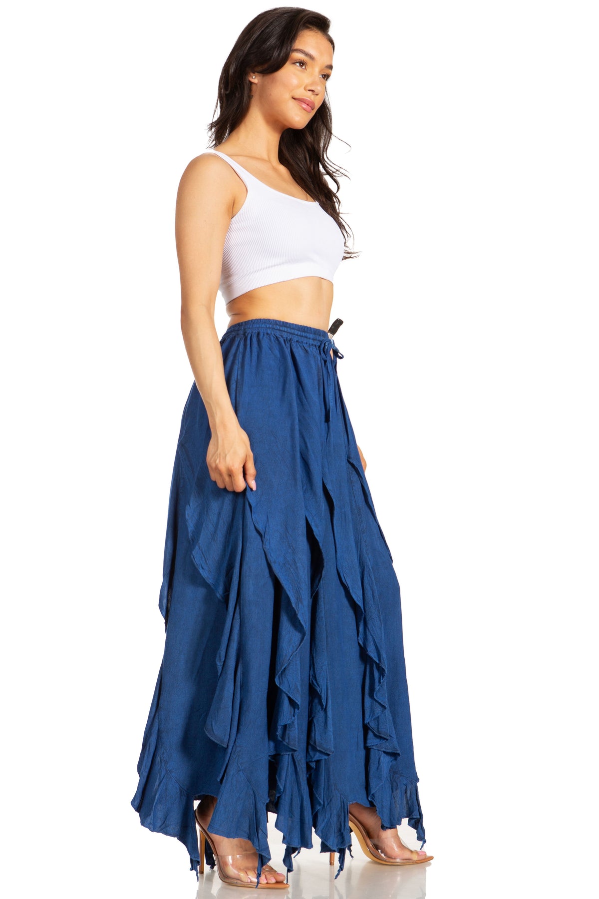 Sakkas Nova Womens Bohemian Stonewashed Rayon Asymmetrical