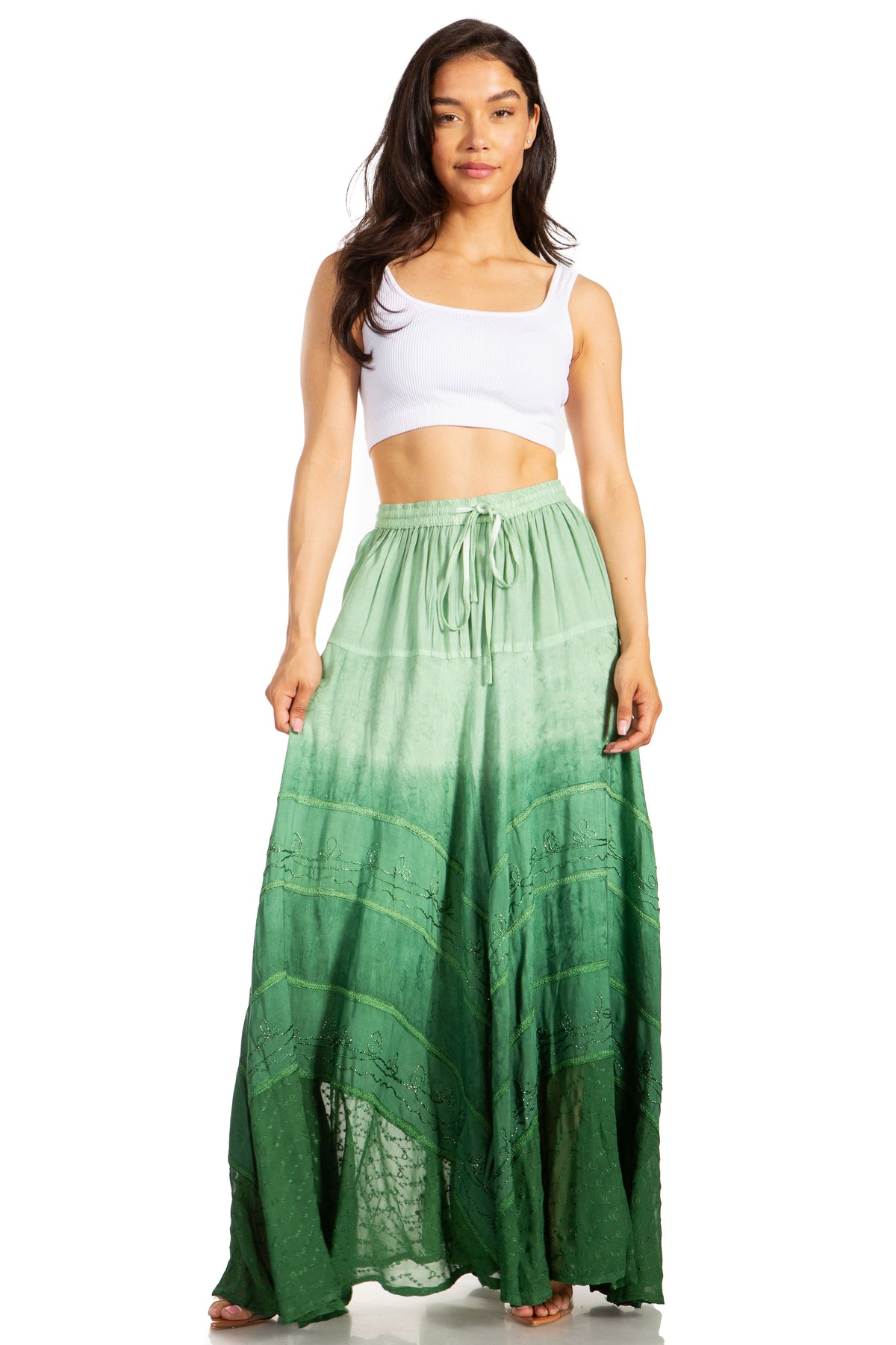 Sakkas Lyra Womens Bohemian Soft Brocade Rayon Tiered
