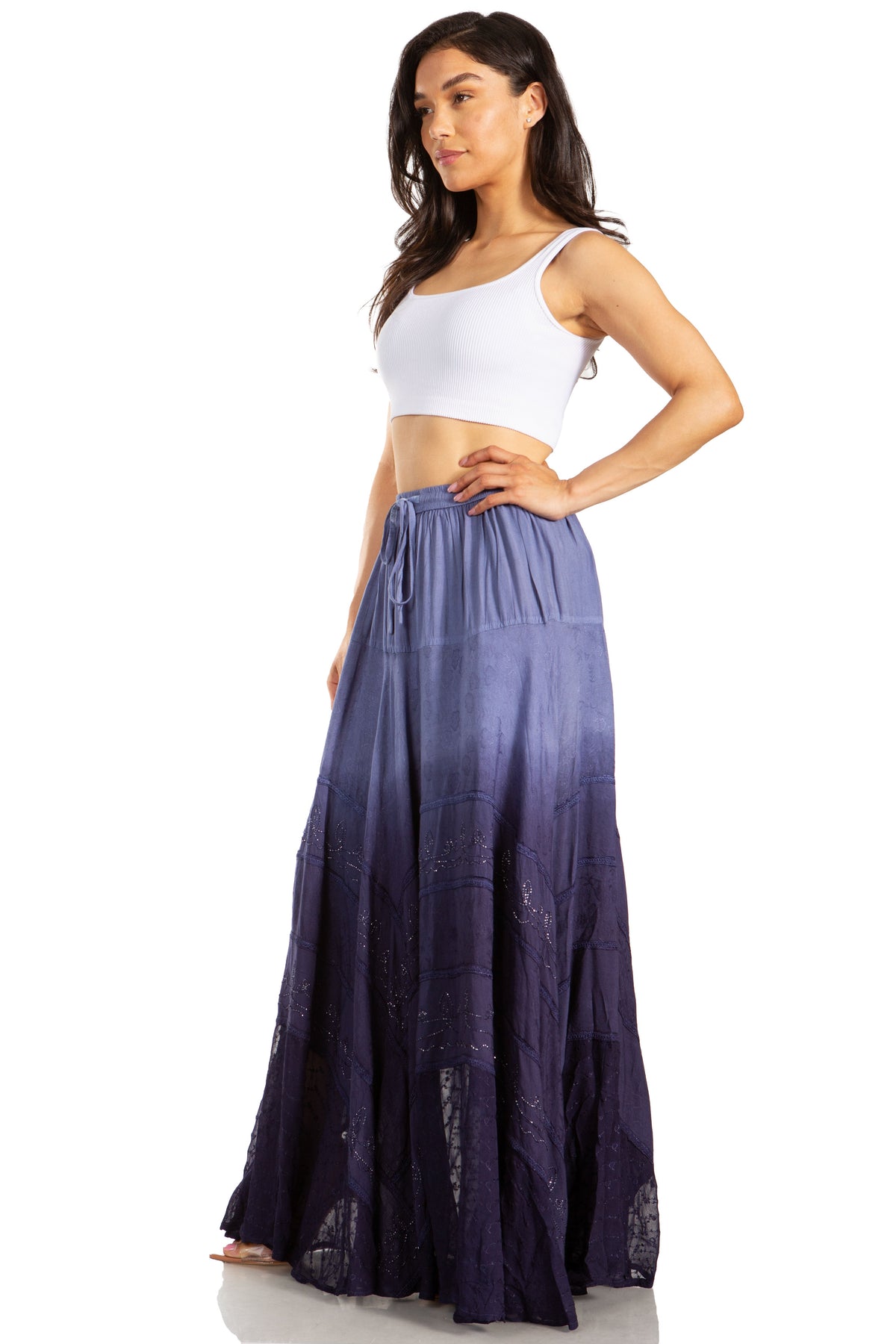 Sakkas Lyra Womens Bohemian Soft Brocade Rayon Tiered