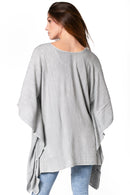Sakkas Regina Women's Lightweight Stonewashed Poncho Top Blouse Caftan Cover up