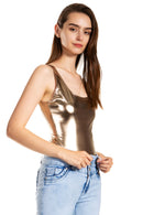 Sakkas Woemn's Gymnastics Dance Party Metallic Bodysuit Leotard Top Made in USA