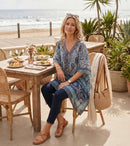 Sakkas Aymee Women's Caftan Poncho Cover up V neck Top Lace up With Rhinestone