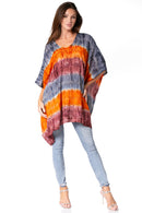 Sakkas Adalwin Desert Sun Lightweight Circle Ponch Tunic Top Blouse W / Embroidery