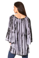 Sakkas Anna Casual Flowy Wide Neck 3/4 Sleeve Light Summer Boho Blouse Top