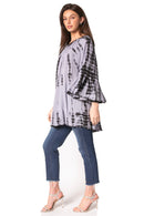 Sakkas Anna Casual Flowy Wide Neck 3/4 Sleeve Light Summer Boho Blouse Top