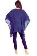 Sakkas Wren Lightweight Circle Poncho Top Blouse With Detailed Embroidery
