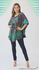 Sakkas Sunia Tie Dye Caftan Sleeve Blouse | Cover Up