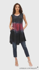 Sakkas Isabela Womens Everyday Summer Sleeveless Tank Top Tie-dye & Block Print