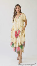 Sakkas Nalani Womens Flowy Caftan Tie Dye Summer Dress Cover up Relax Fit