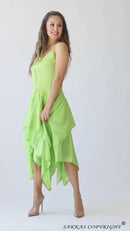 Sakkas Lady Mary Jacquard Corset Style Bodice Lightweight Handkerchief Hem Dress