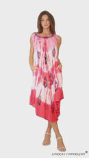 Sakkas Peacock Feather Caftan Dress / Cover Up