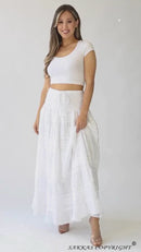Sakkas Lace and Ribbon Peasant Boho Skirt