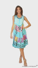 Sakkas Palm Tree Tie Dye Caftan Dress / Cover Up
