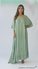Sakkas Favi Womens Casual Long Maxi Dress Caftan Cover Up Loungewear in Rayon
