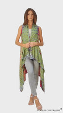 Sakkas Ivana Women's Oversized Draped Open Front Sleeveless Cardigan in Tie Dye