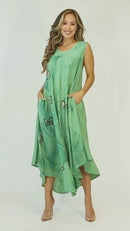 Sakkas Starlight Fourth Women's Tie Dye Caftan Tank Dress/Cover Up Beach Kaftan