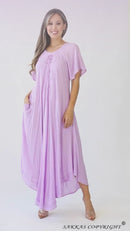 Sakkas Lilia Embroidered Lace Up Bodice Relaxed Fit  Maxi Sun Dress