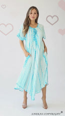 Sakkas Melika Tie Dye Caftan Dress
