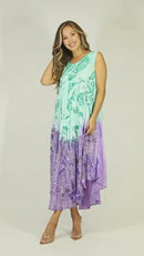 Sakkas Starlight Fourth Women's Tie Dye Caftan Tank Dress/Cover Up Beach Kaftan