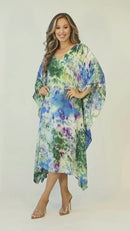 Sakkas Clementine Second Women's Tie Dye Caftan Dress/Cover Up Beach Kaftan Boho