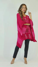 Sakkas Adalwin Second TieDye Desert Sun Circle Ponch Tunic Top Blouse W/Embroidery