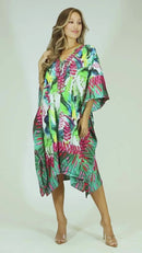 Sakkas Kristy Long Tall Lightweight Caftan Dress / Cover Up With V-Neck Jewels