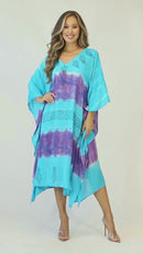 Sakkas Clementine Second Women's Tie Dye Caftan Dress/Cover Up Beach Kaftan Boho