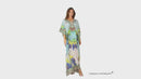 Sakkas Anahi Flowy Design V Neck Long Caftan Dress / Cover Up With Rhinestone