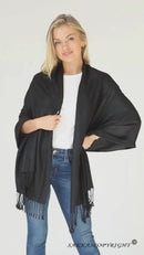 Sakkas Large Soft Silky Pashmina Feel Shawl Wrap Scarf Stole in Solid Colors