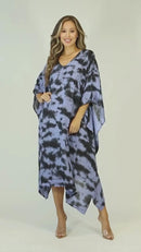 Sakkas Clementine Women's Tie Dye Caftan Dress/Cover Up Beach Kaftan Boho Summer