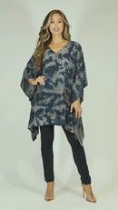 Sakkas Adalwin Third Tie Dye Desert Sun Circle Ponch Tunic Top Blouse W/Embroidery