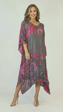 Sakkas Clementine Women's Tie Dye Caftan Dress/Cover Up Beach Kaftan Boho Summer