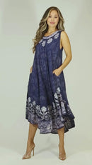 Sakkas Starlight Second Caftan Tank Dress/Cover Up Tie Dye Womens Beach Kaftan