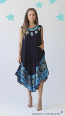 Sakkas Batik Flower Caftan Tank Dress / Cover Up