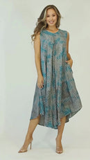 Sakkas Starlight Fourth Women's Tie Dye Caftan Tank Dress/Cover Up Beach Kaftan
