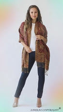 Sakkas Double Layer Jacquard Paisley Pashmina Shawl / Wrap / Stole