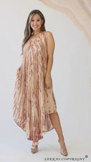 Sakkas Kara Long Draped Sleeveless Marbled Caftan Dress / Cover Up