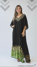 Sakkas Leonor Women's Boho Casual Long Maxi Caftan Dress Kaftan Cover-up LougeWear