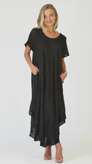 Sakkas Everyday Essentials Cap Sleeve Caftan Dress / Cover Up