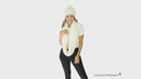 Sakkas Balencia Cool Girl Long Wide Soft Fur Lined Infinity Scarf Beanie Hat Set