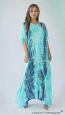 Sakkas Pilar Petite Women's Beach Maxi Caftan Dress in Short Sleeve Casual Style