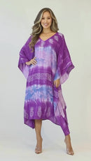 Sakkas Clementine Second Women's Tie Dye Caftan Dress/Cover Up Beach Kaftan Boho